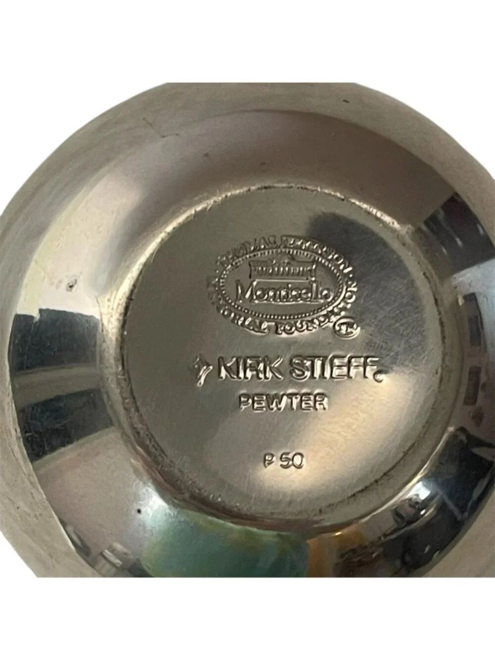 Vintage Kirk Stieff Pewter Jefferson Cup P50 Personalized 1989  2.5
